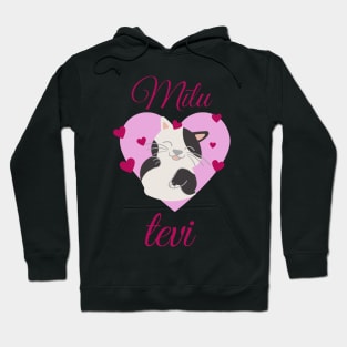 Cat I love you Valentine's Day Gift - Latvian Hoodie